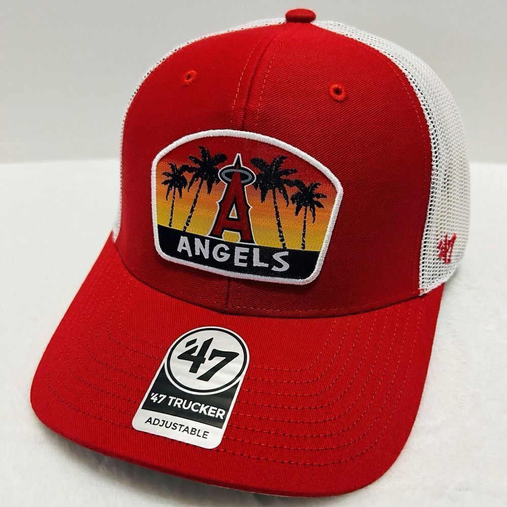 '47 Brand Los Angeles Angels‎ Region Patch Trucker Adjustable Hat Snapback Red